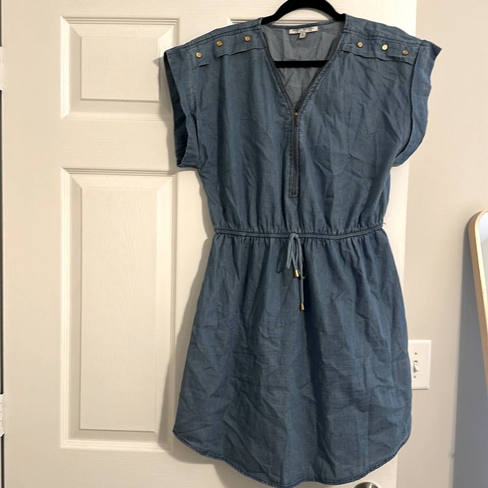 Denim knee length dress